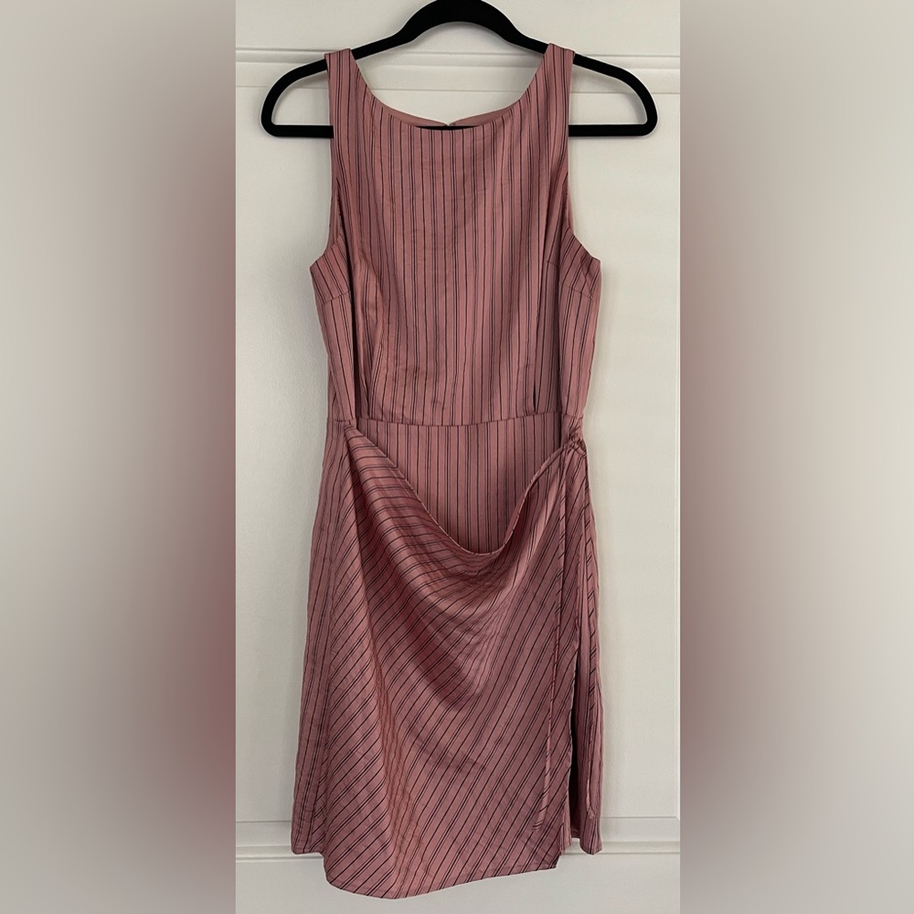 Express Striped Mauve Wrapped Dress
